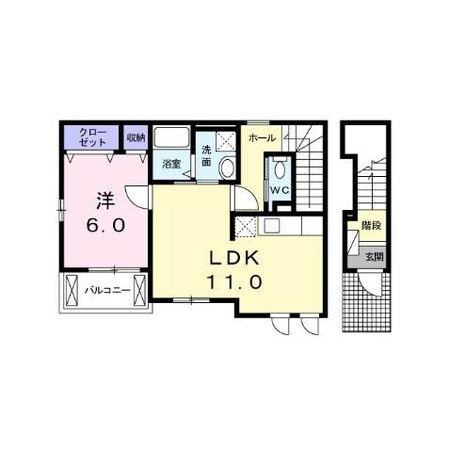 国府宮駅 徒歩15分 2階の物件間取画像